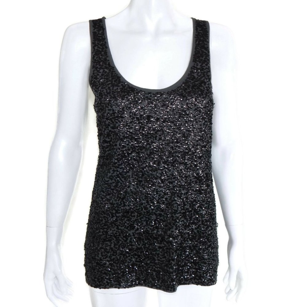 J. CREW Sexy Scoop Neck Tank Top Gray Sequins Womens size Small - S /5898